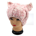 Hand Knit Evil Cat Ear Hat, Hand Knit Animal Hat